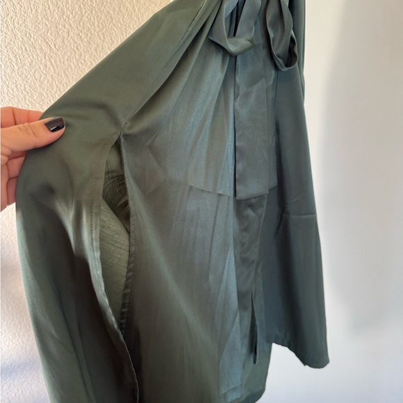 Mango Sage Green Shirt Dress 4 - Picture 3 of 6